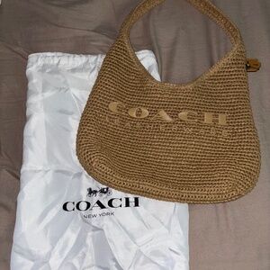 Coach Brooklyn 28 Straw Bag